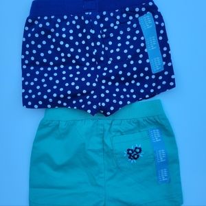 2 Baby Gap shorts elastic waist polka dots 12-18 m